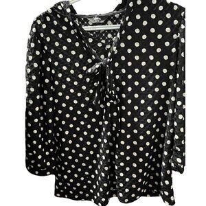 Polka Dot Blouse with Tie-Up detail